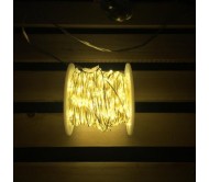 Catena 400 micro led bianco caldo filo rame argento 20 mt